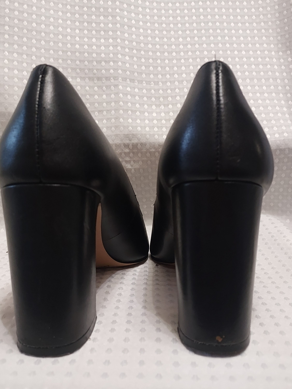 Vince Camuto Black Leather Pointed-Toe Block Heel Pumps 8.5 - Picture 4 of 8
